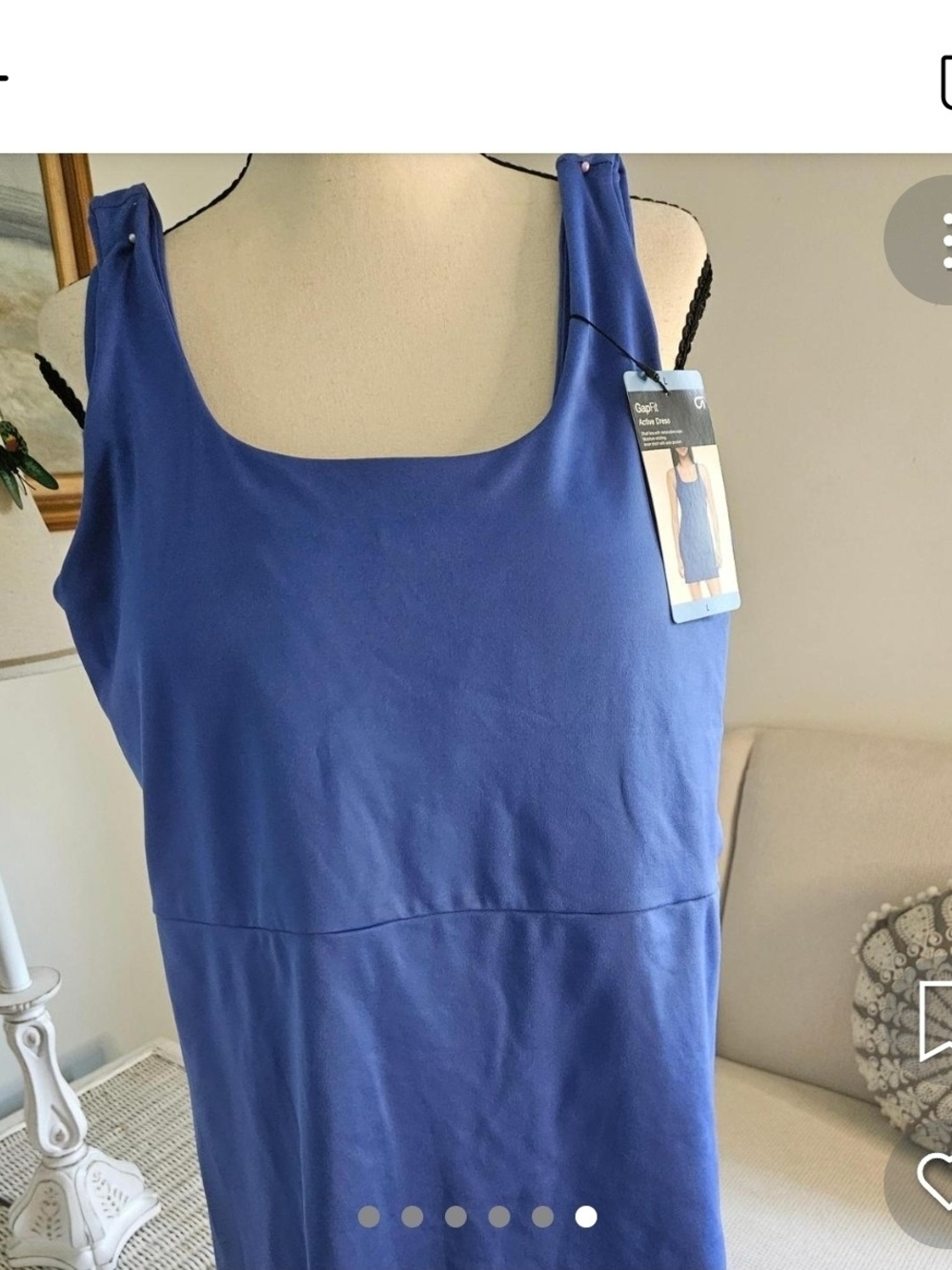 GAP Blue Scoop Neck Tank Dress With Built In Shorts.